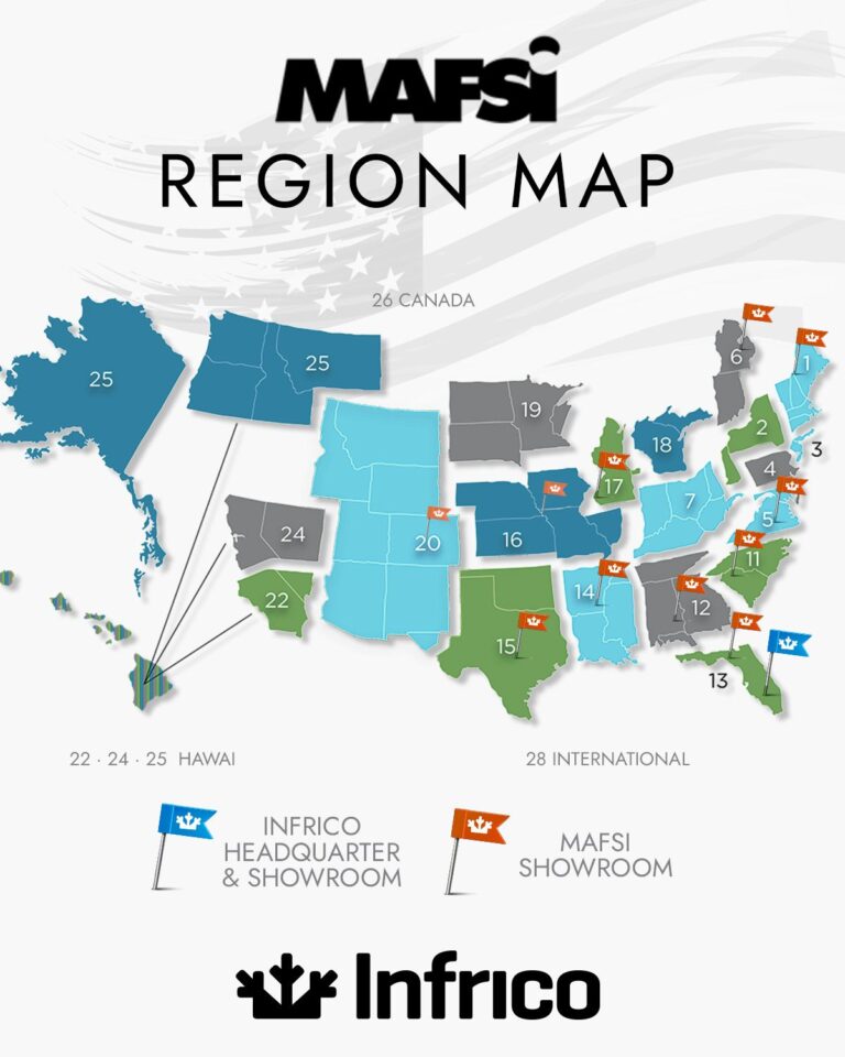 Mafsi Map Find an Authorized Factory Representative - Infrico USA
